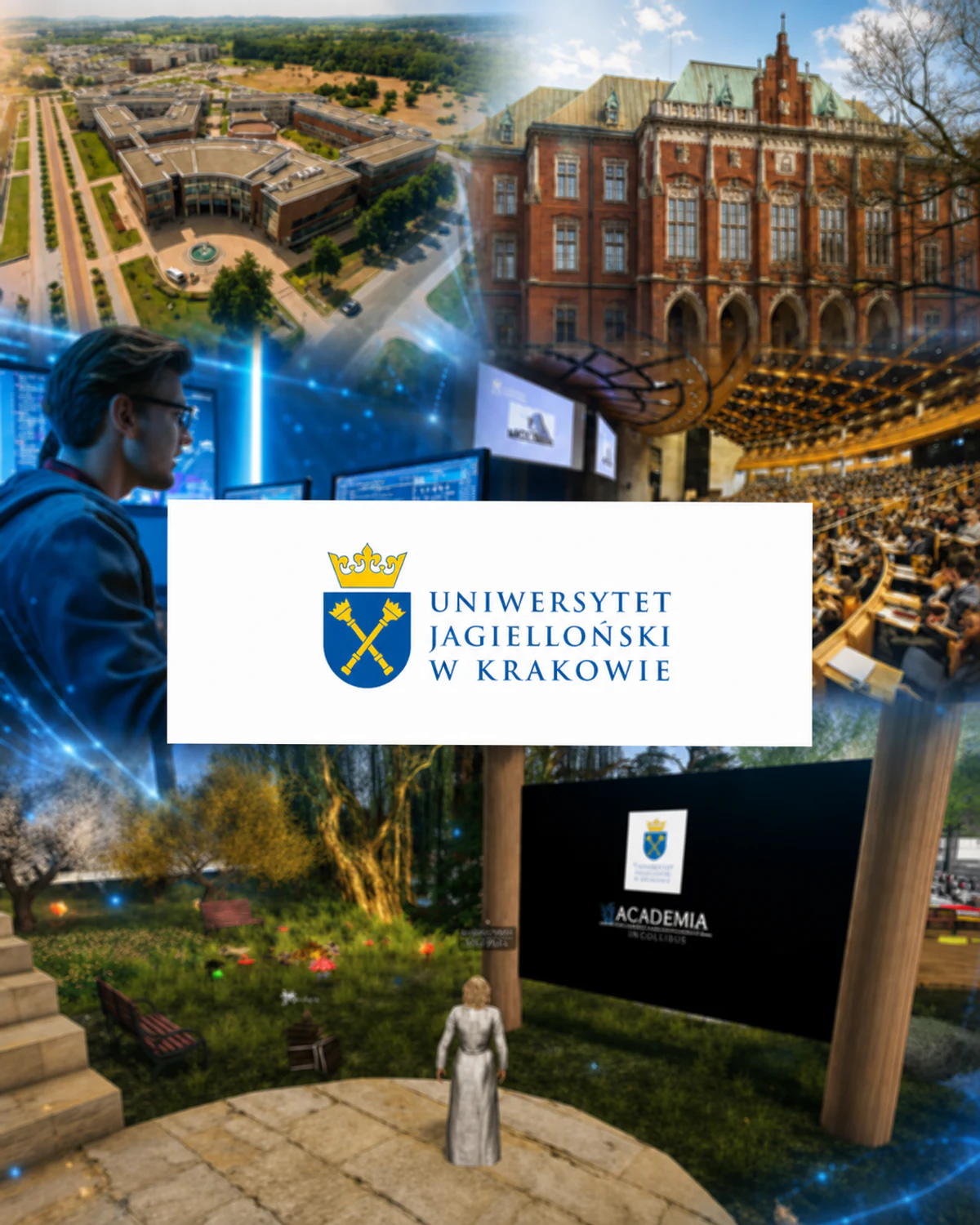 Jagiellonian University in Kraków education artwork collage